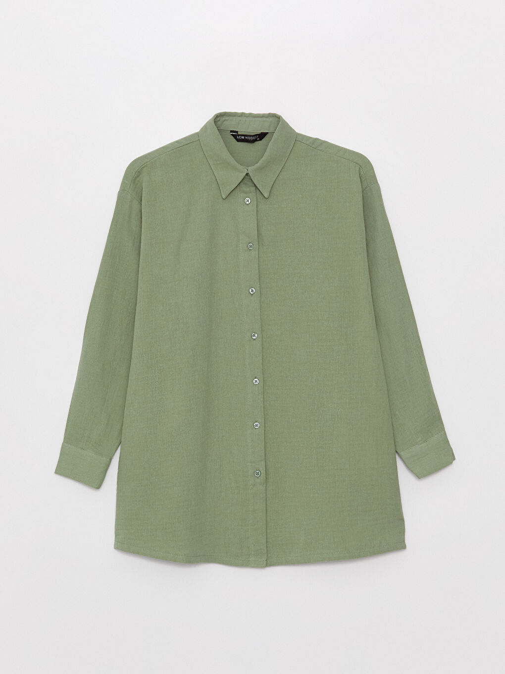 Plain Long Sleeve Oversize Women's Shirt Tunic-5