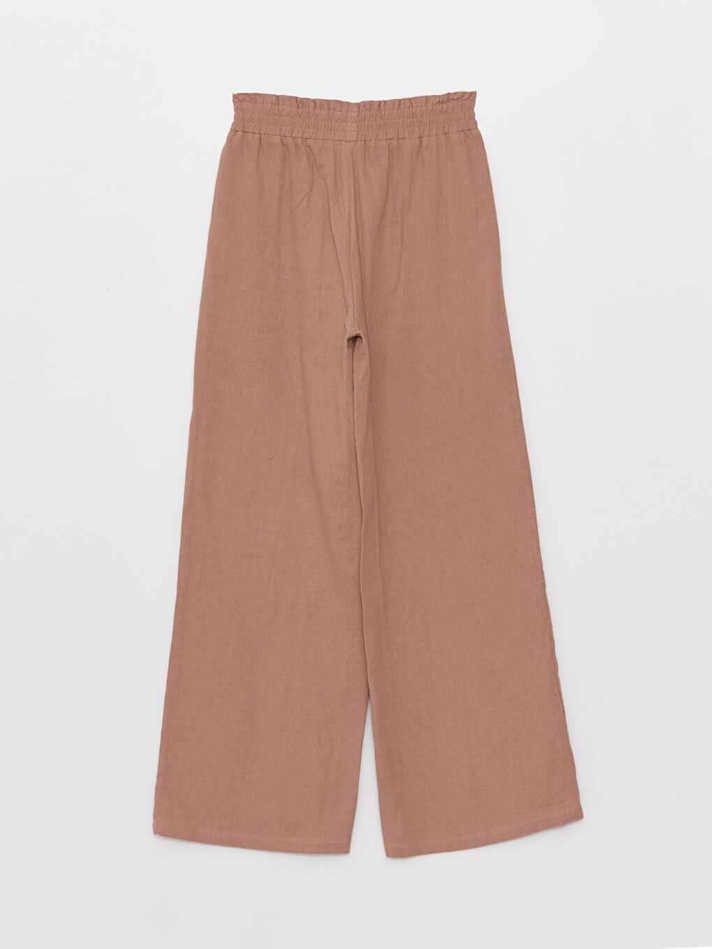 Pembe Beli Lastikli Rahat Kalıp Kadın Pantolon-6