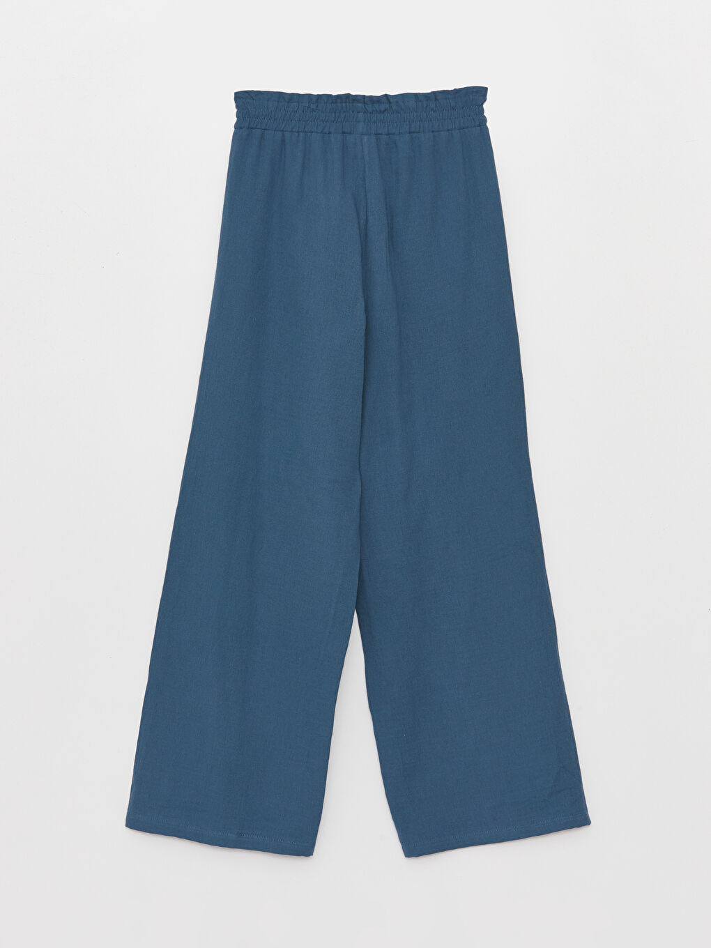 Mavi Beli Lastikli Rahat Kalıp Kadın Pantolon-6