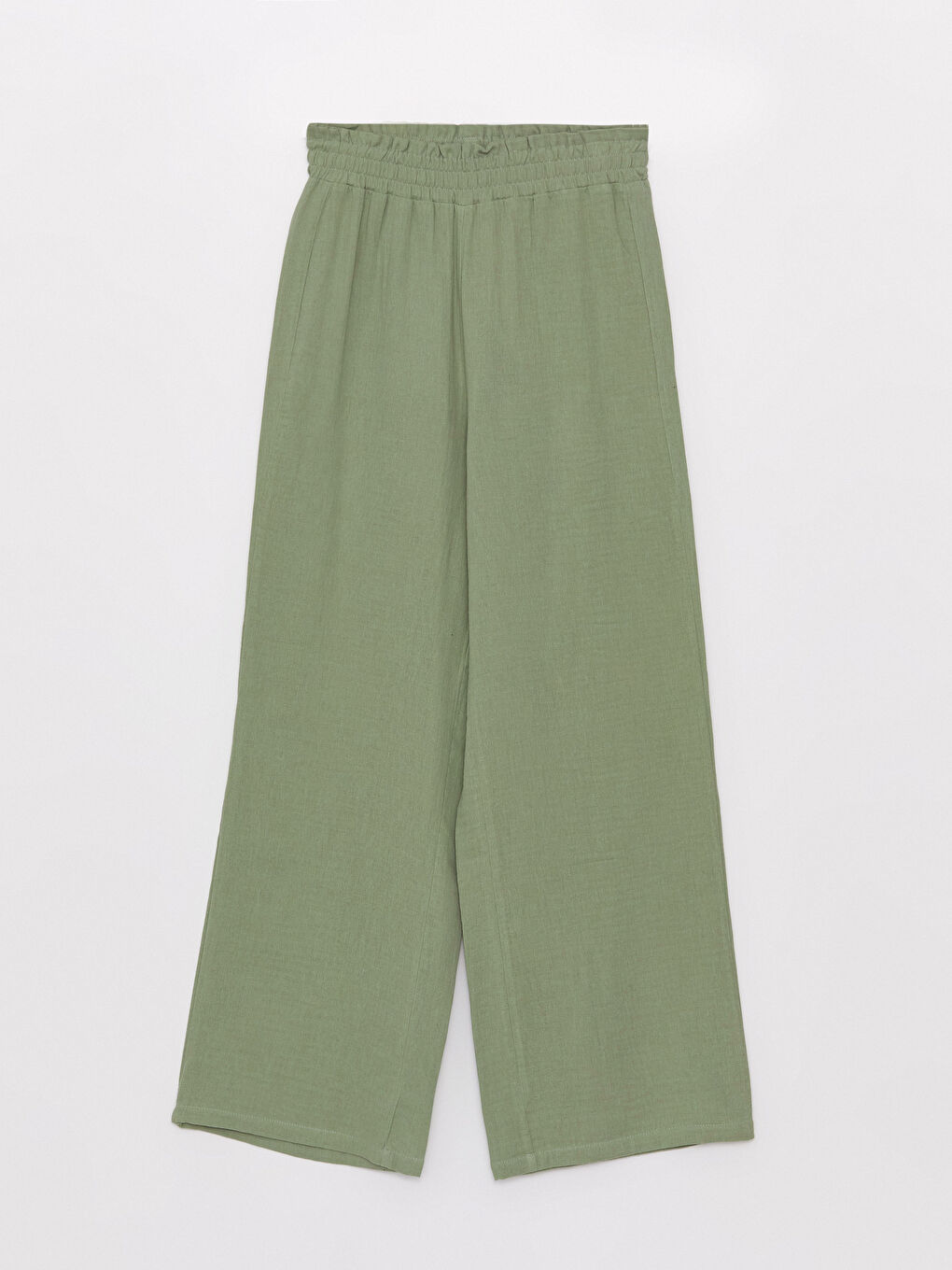 Yeşil Beli Lastikli Rahat Kalıp Kadın Pantolon-9