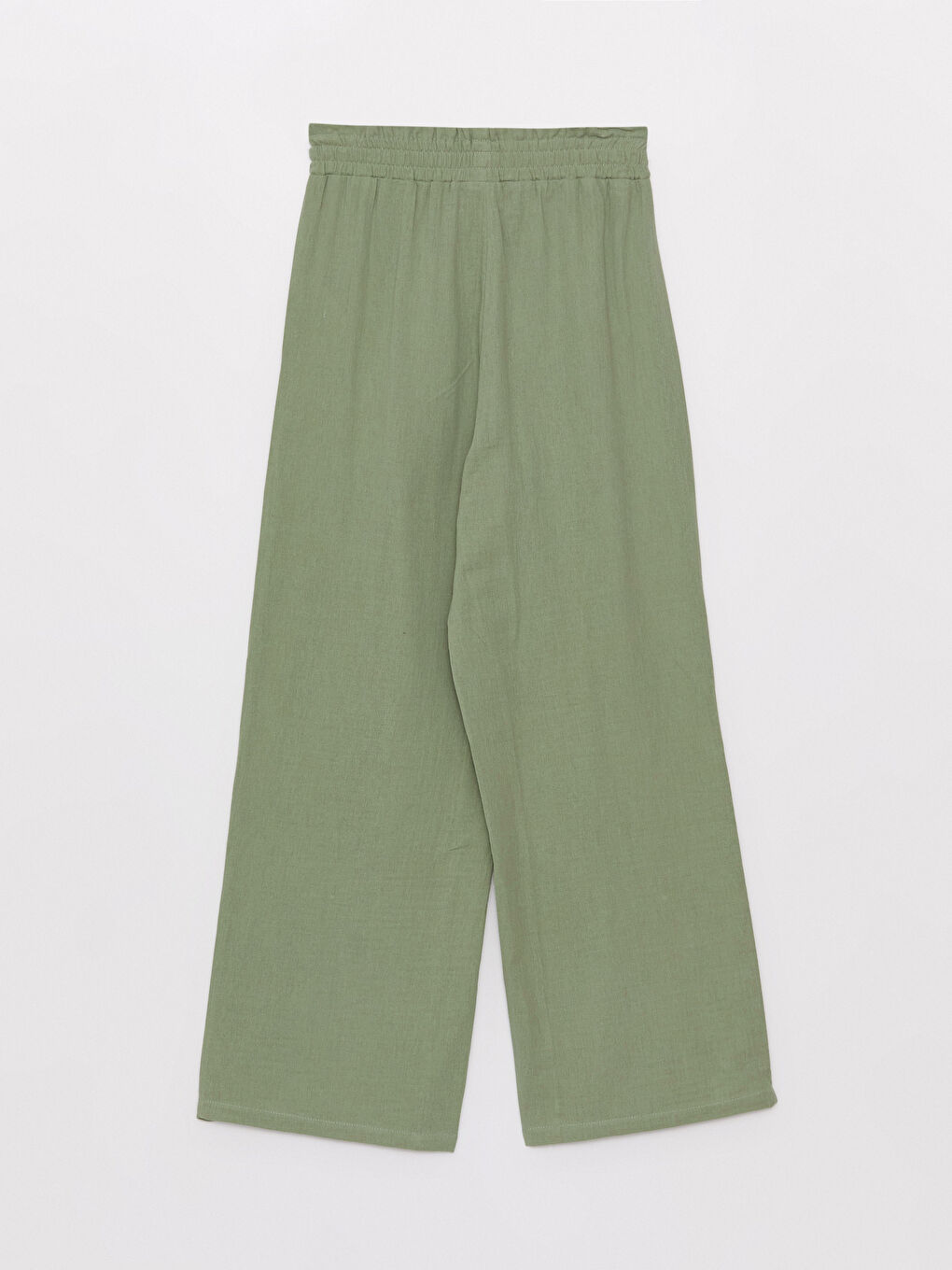 Yeşil Beli Lastikli Rahat Kalıp Kadın Pantolon-10