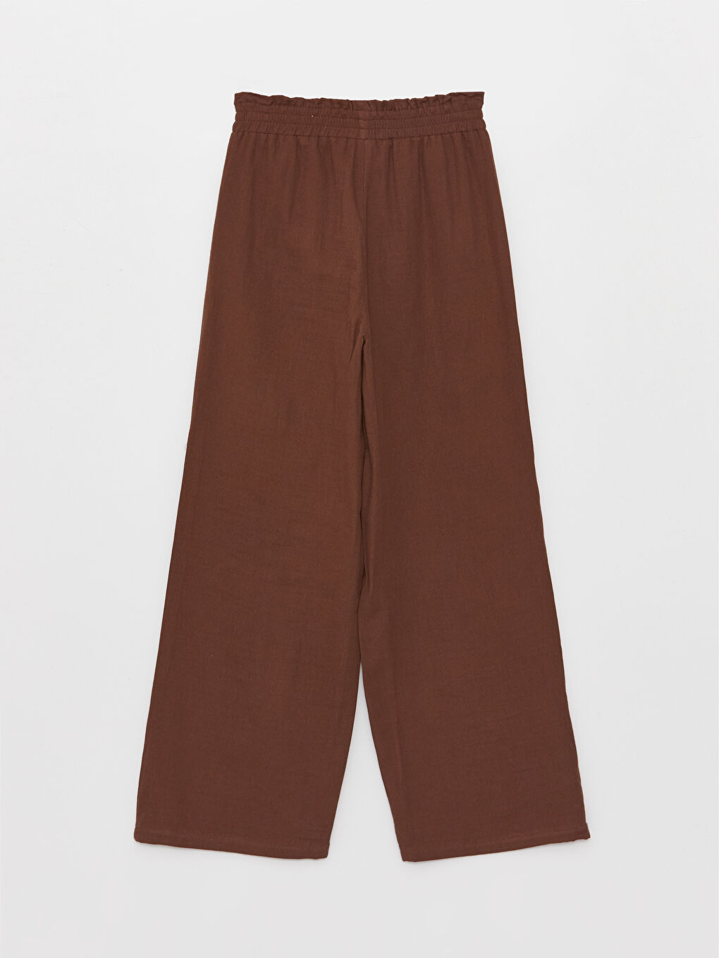 Kahverengi Beli Lastikli Rahat Kalıp Kadın Pantolon-6