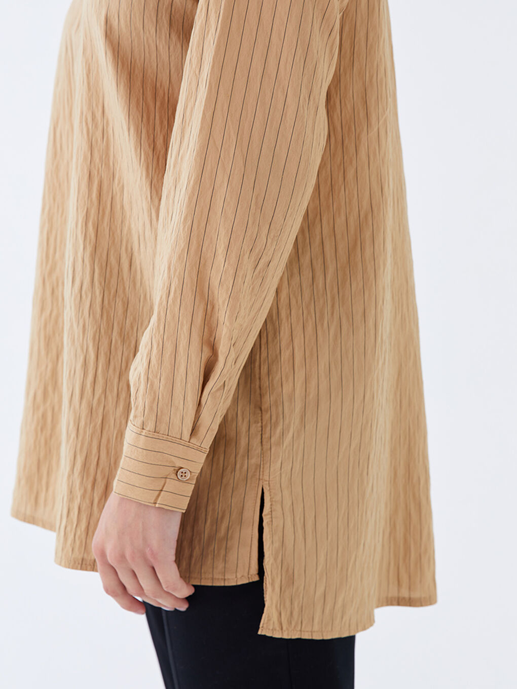 Plain Long Sleeve Oversize Women's Shirt Tunic-3