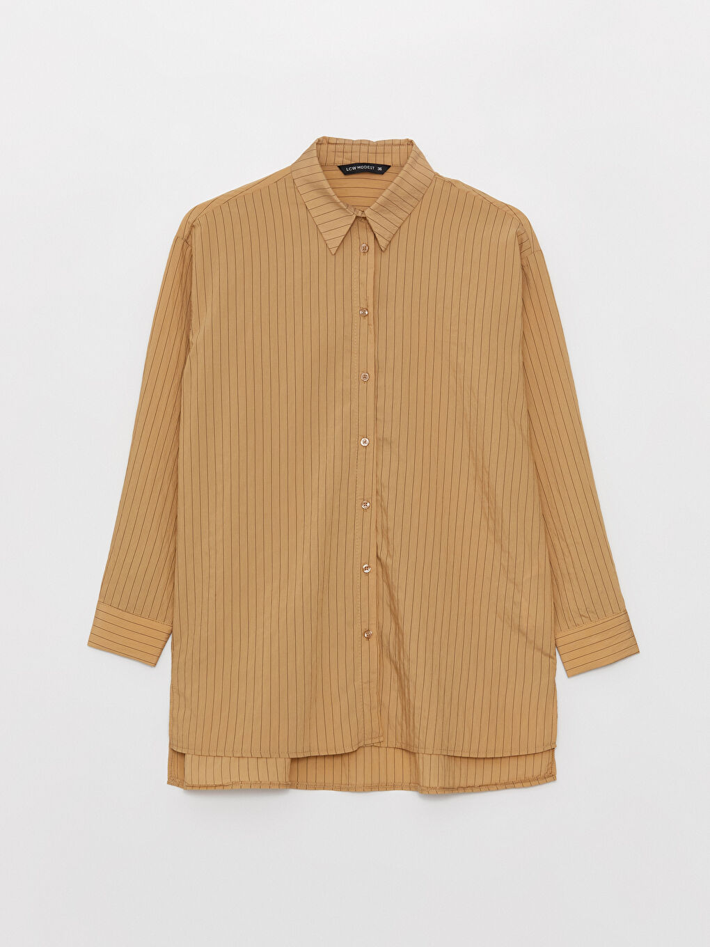 Plain Long Sleeve Oversize Women's Shirt Tunic-5