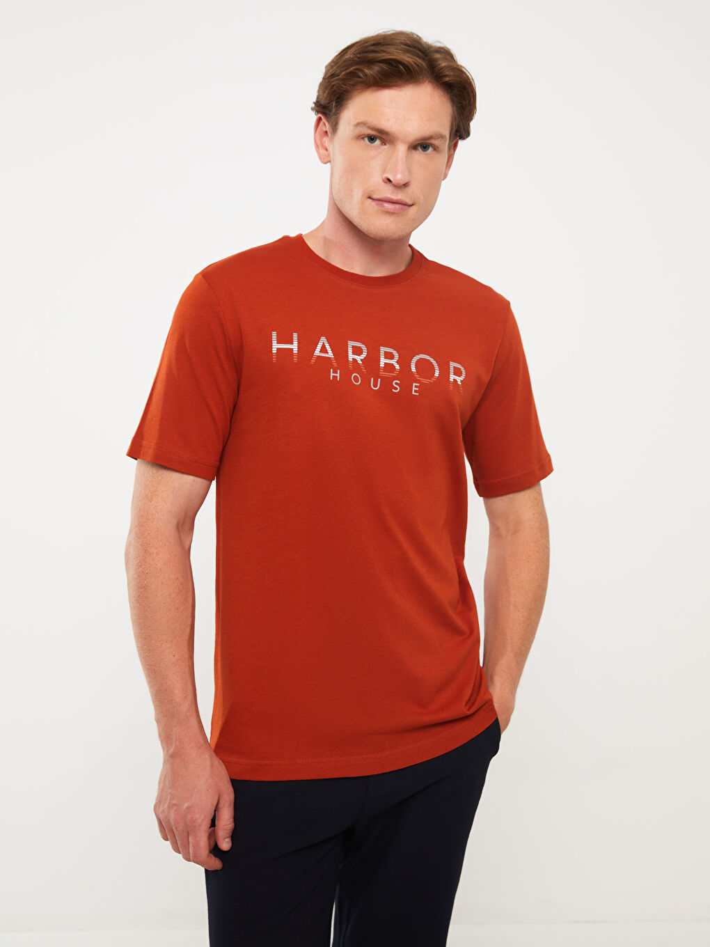 T-shirt à Manches Courtes Imprimé pour Hommes avec Col Rond