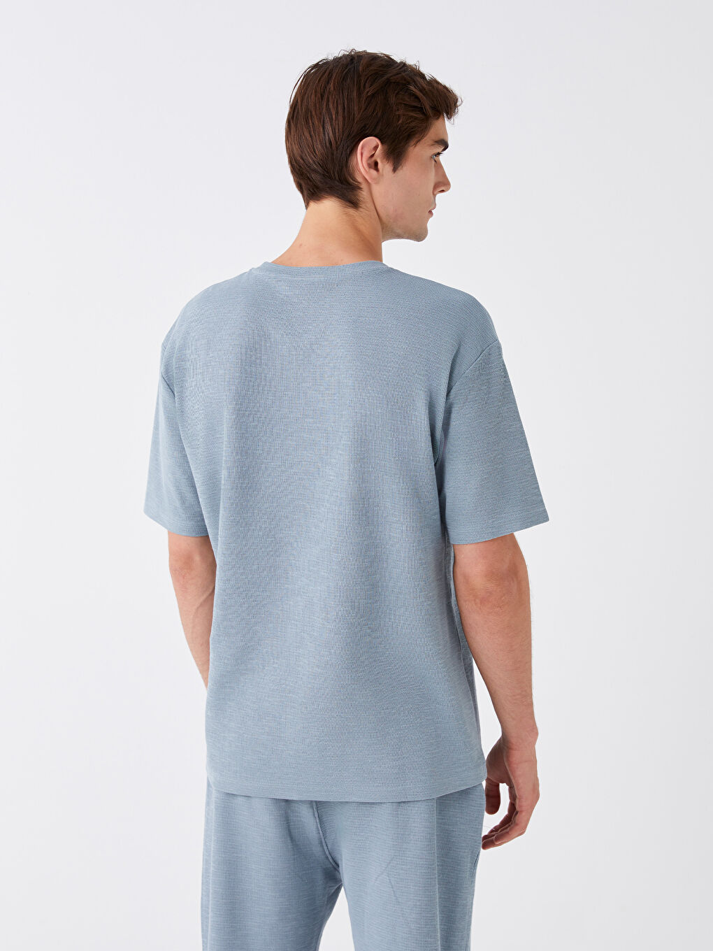 Mavi Bisiklet Yaka Kısa Kollu Erkek Tişört-4