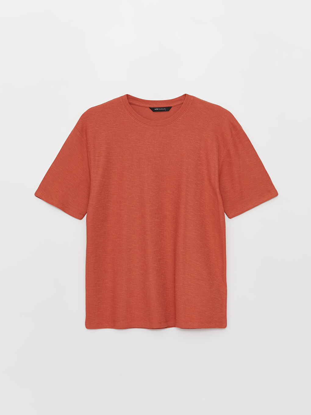 Kahverengi Bisiklet Yaka Kısa Kollu Erkek Tişört-5