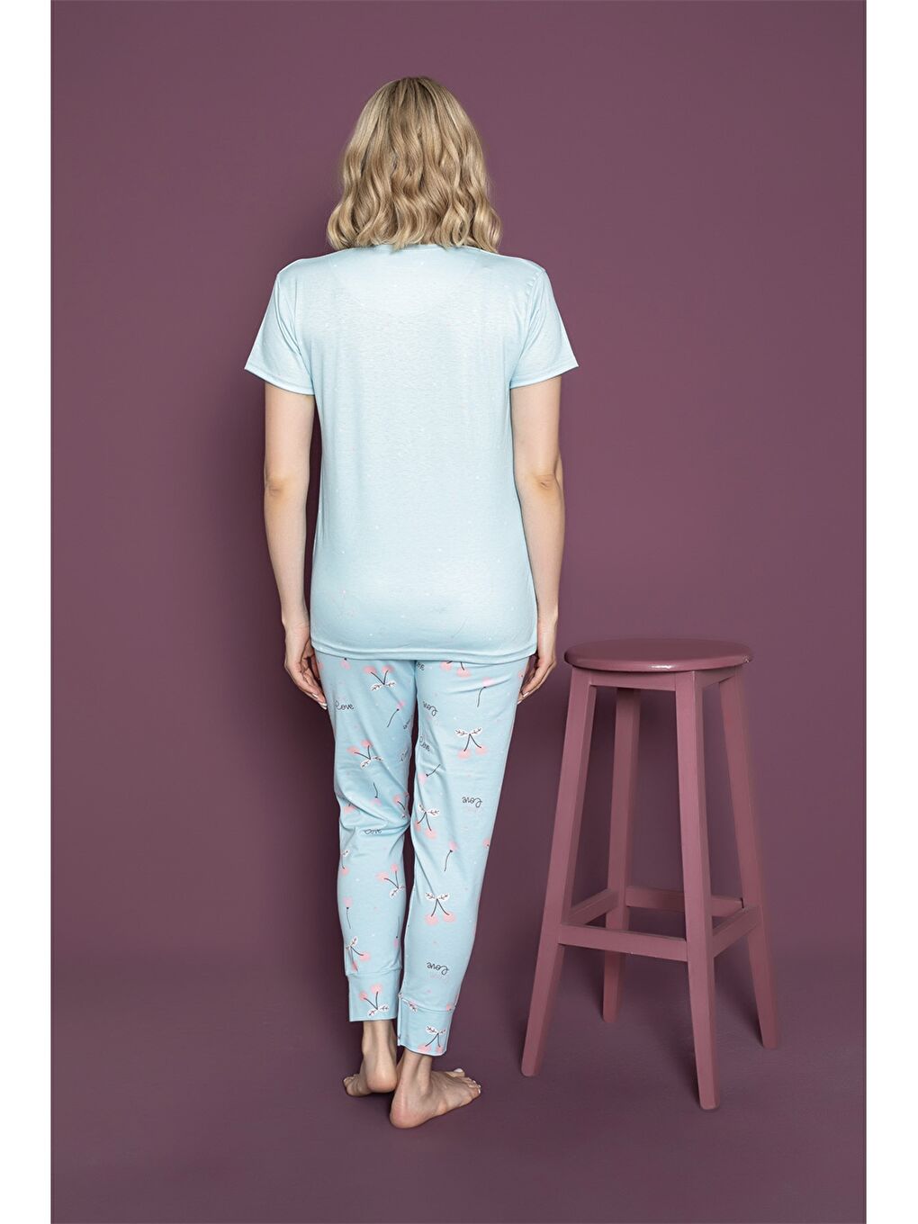 Mavi Bisiklet Yaka Kadın Pijama Takım-2