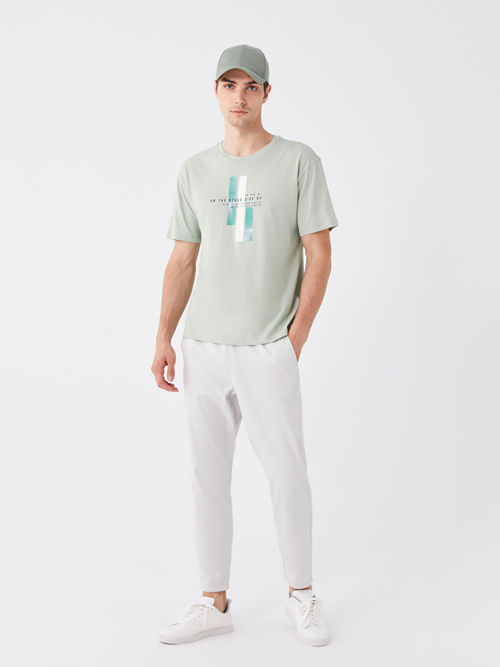 Gri Rahat Kalıp Gabardin Erkek Pantolon-1