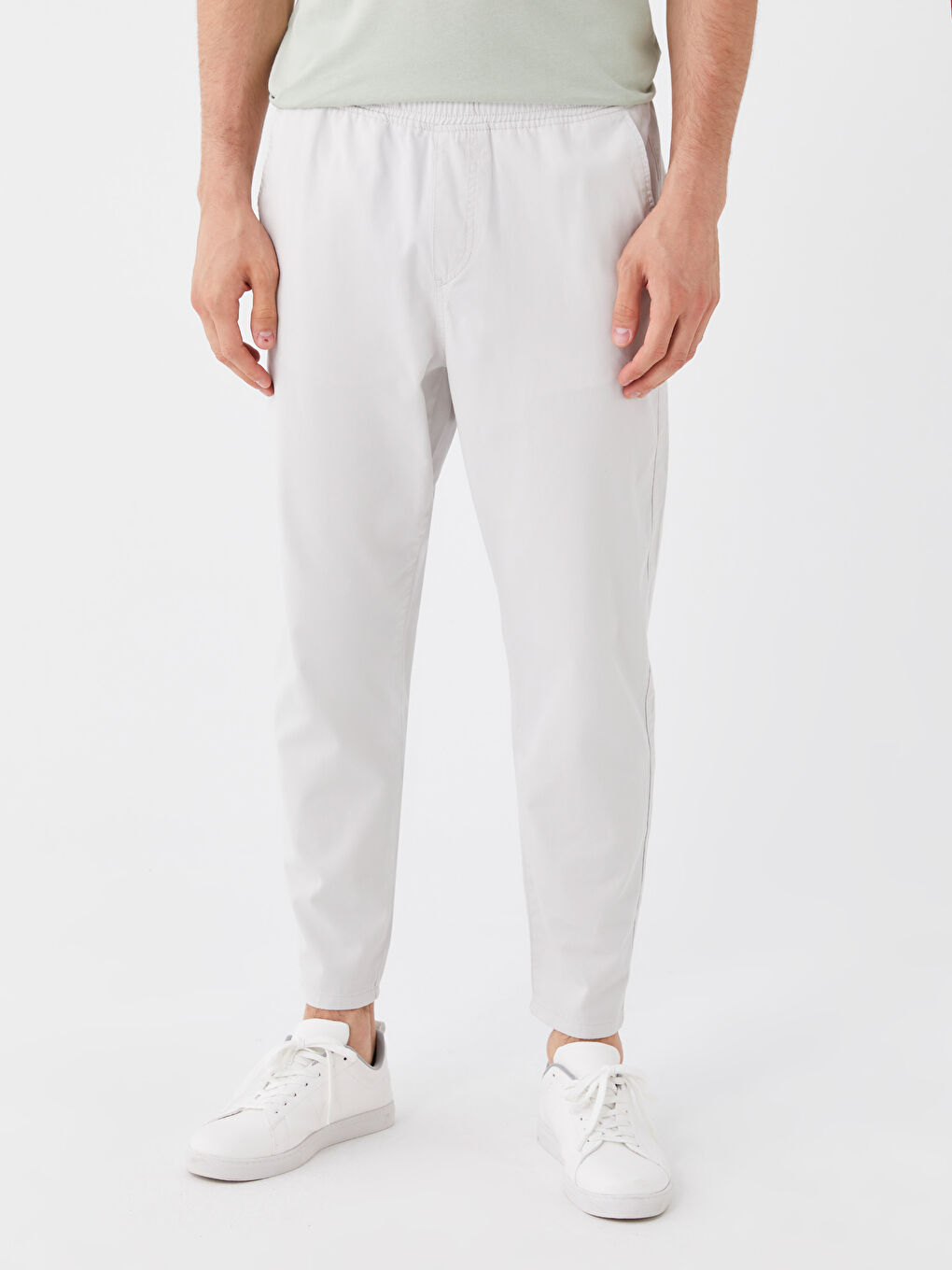 Gri Rahat Kalıp Gabardin Erkek Pantolon-2