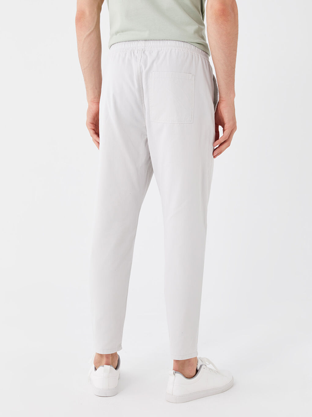 Gri Rahat Kalıp Gabardin Erkek Pantolon-3