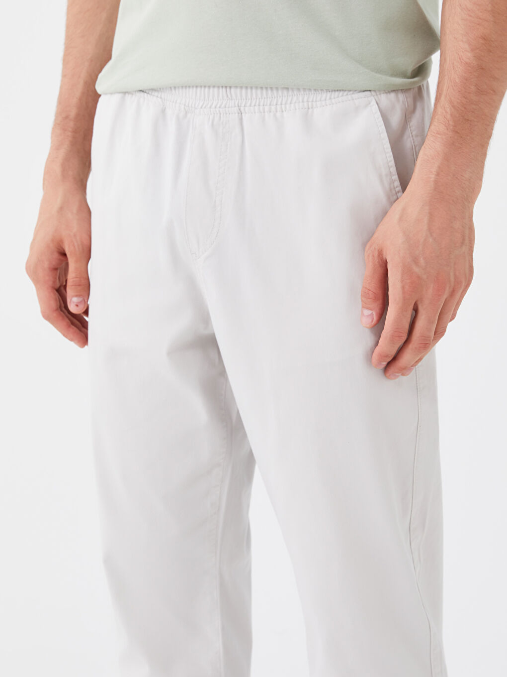 Gri Rahat Kalıp Gabardin Erkek Pantolon-4