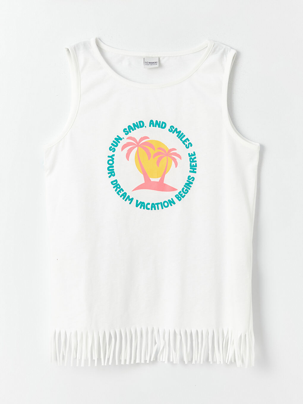 Crew Neck Printed Girl's Undershirt -S3L577Z4-R9J