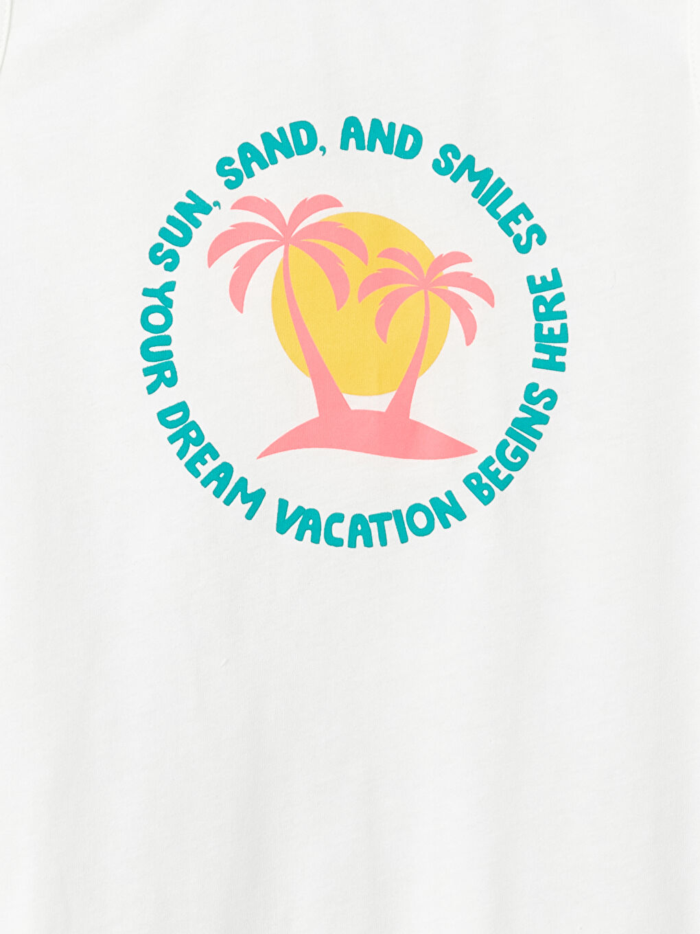 Crew Neck Printed Girl's Undershirt -S3L577Z4-R9J