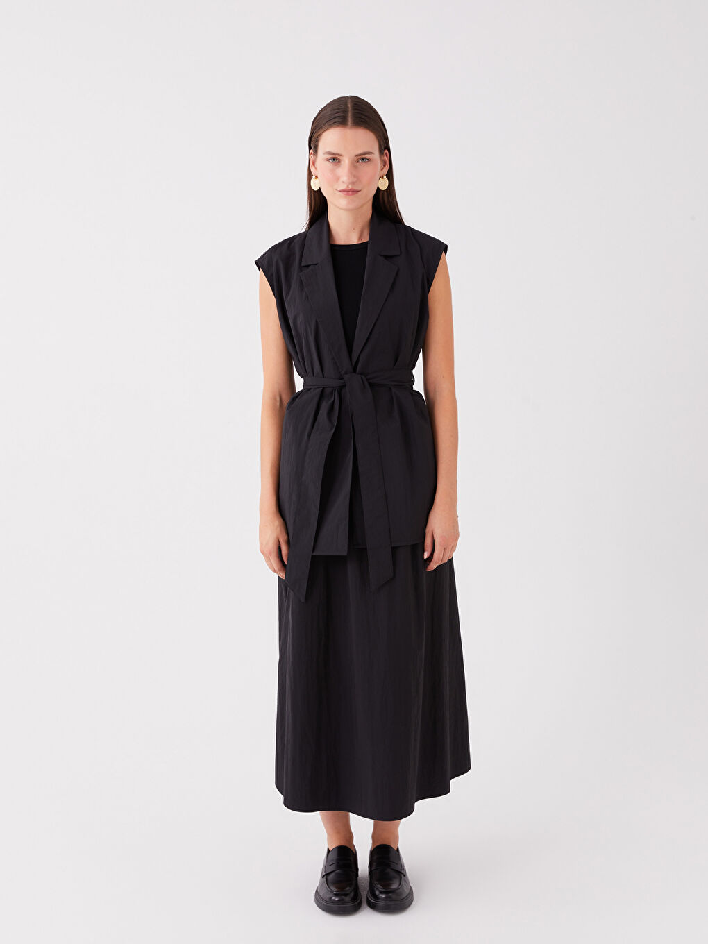 Women's Jacket Neck Plain Classic Waistcoat-2