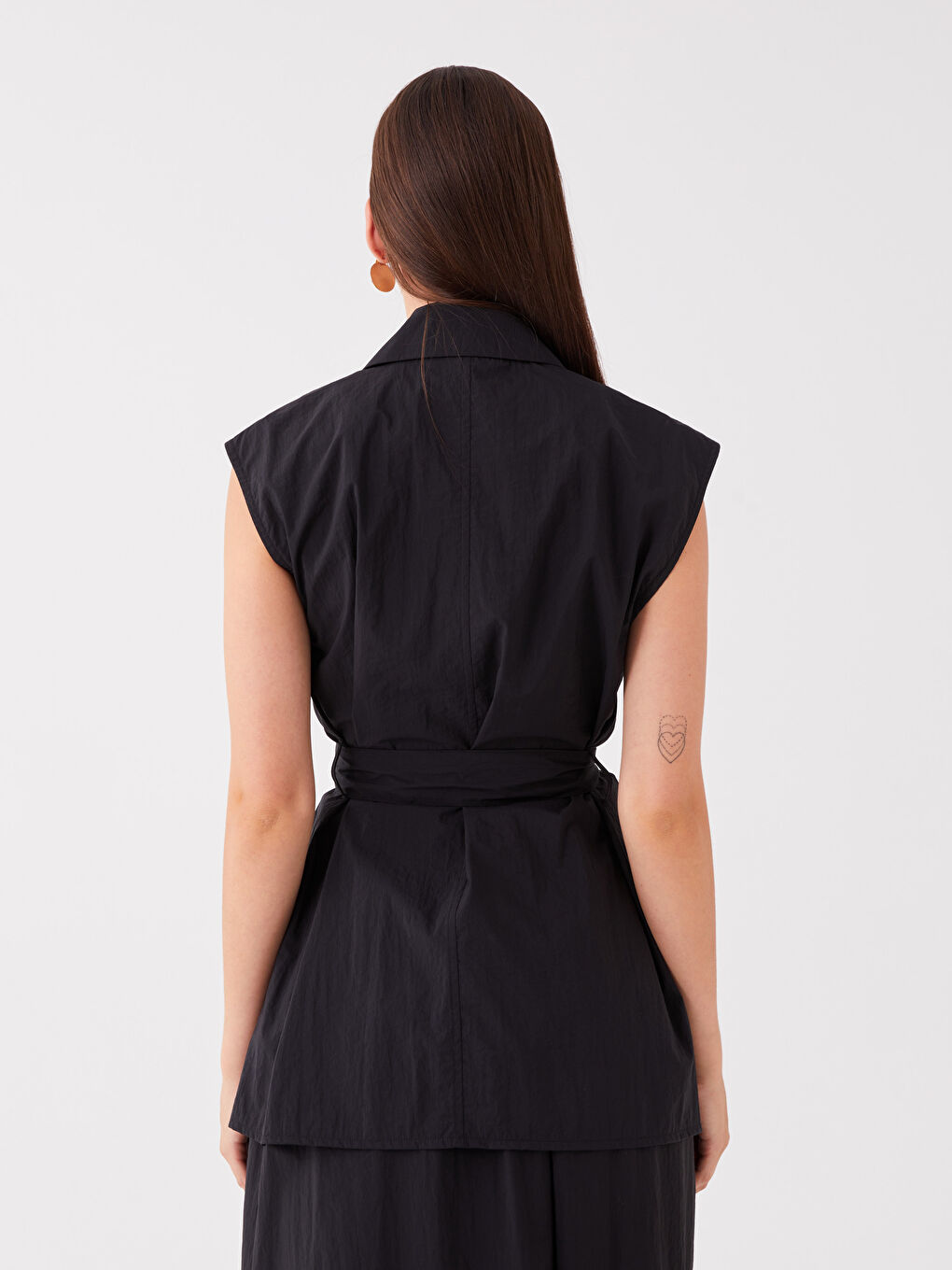 Women's Jacket Neck Plain Classic Waistcoat-4