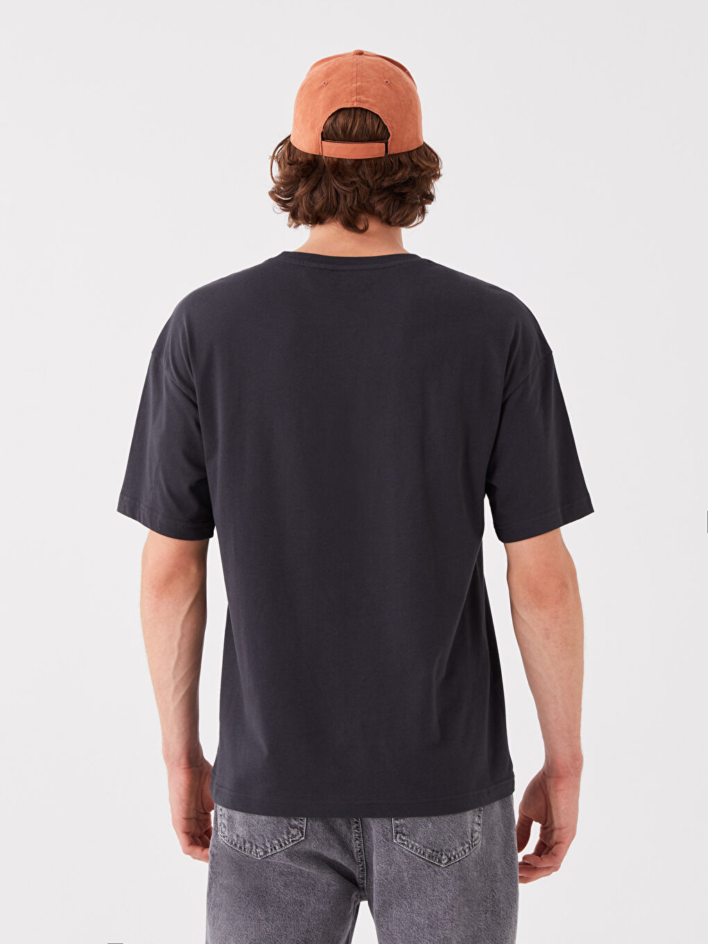 Antrasit Bisiklet Yaka Kısa Kollu Guns N'Roses Baskılı Penye Erkek Tişört-4