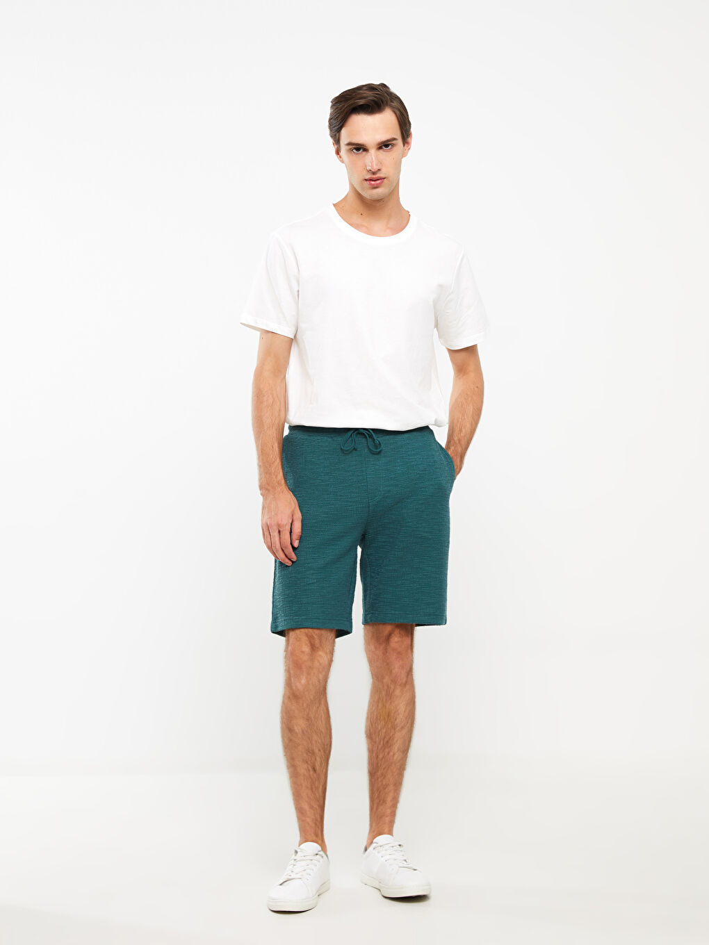 Slim Fit Binding Detail Men's Shorts -S3L621Z8-J1W