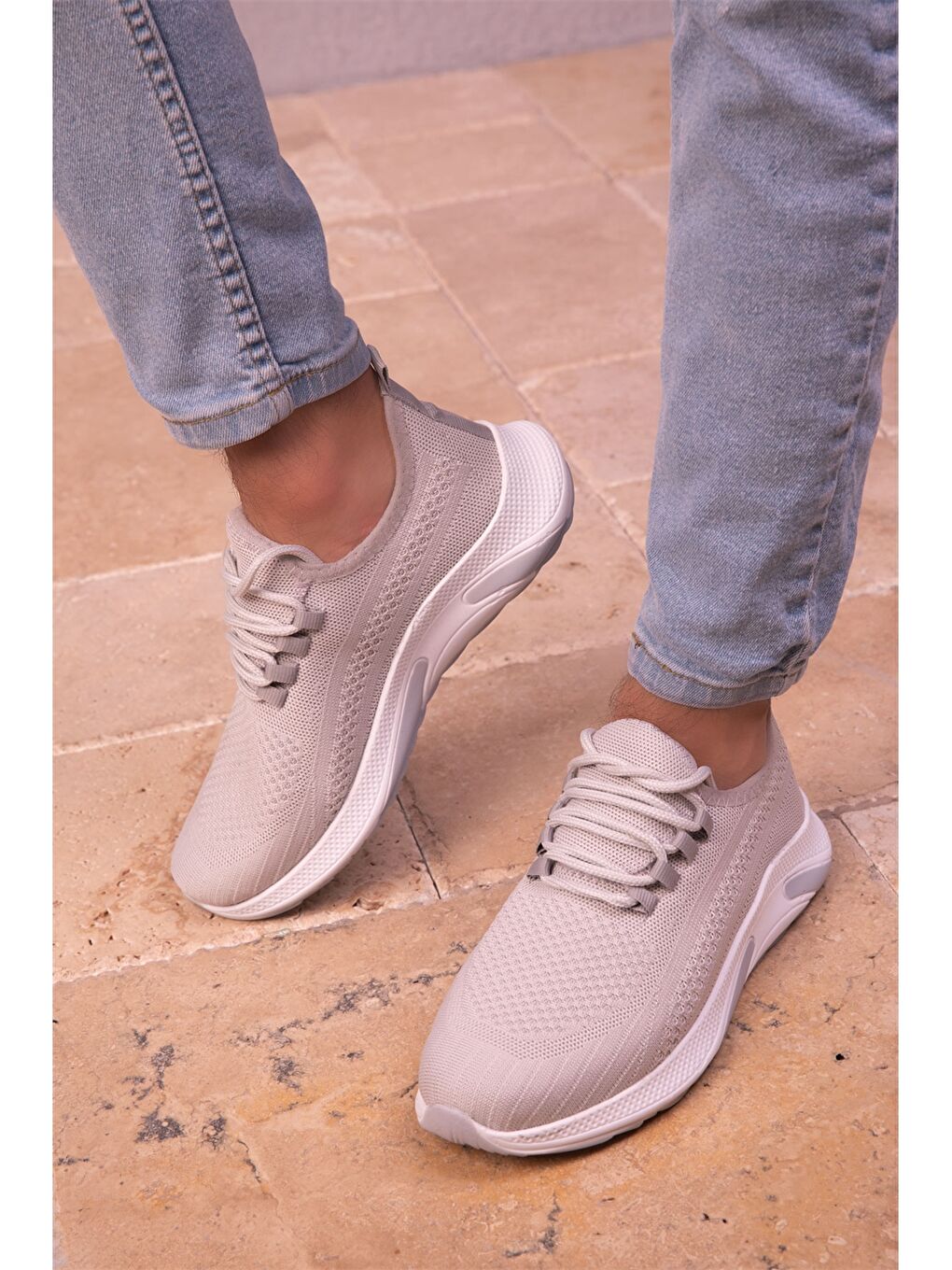 Gri Bağcıklı Erkek Spor Ayakkabı