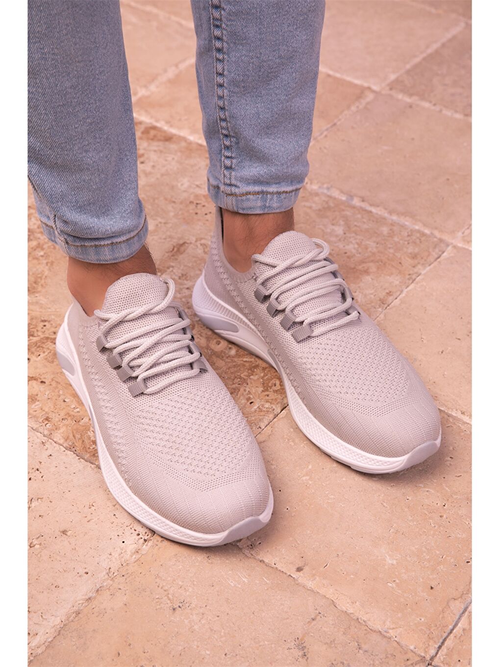 Gri Bağcıklı Erkek Spor Ayakkabı-2