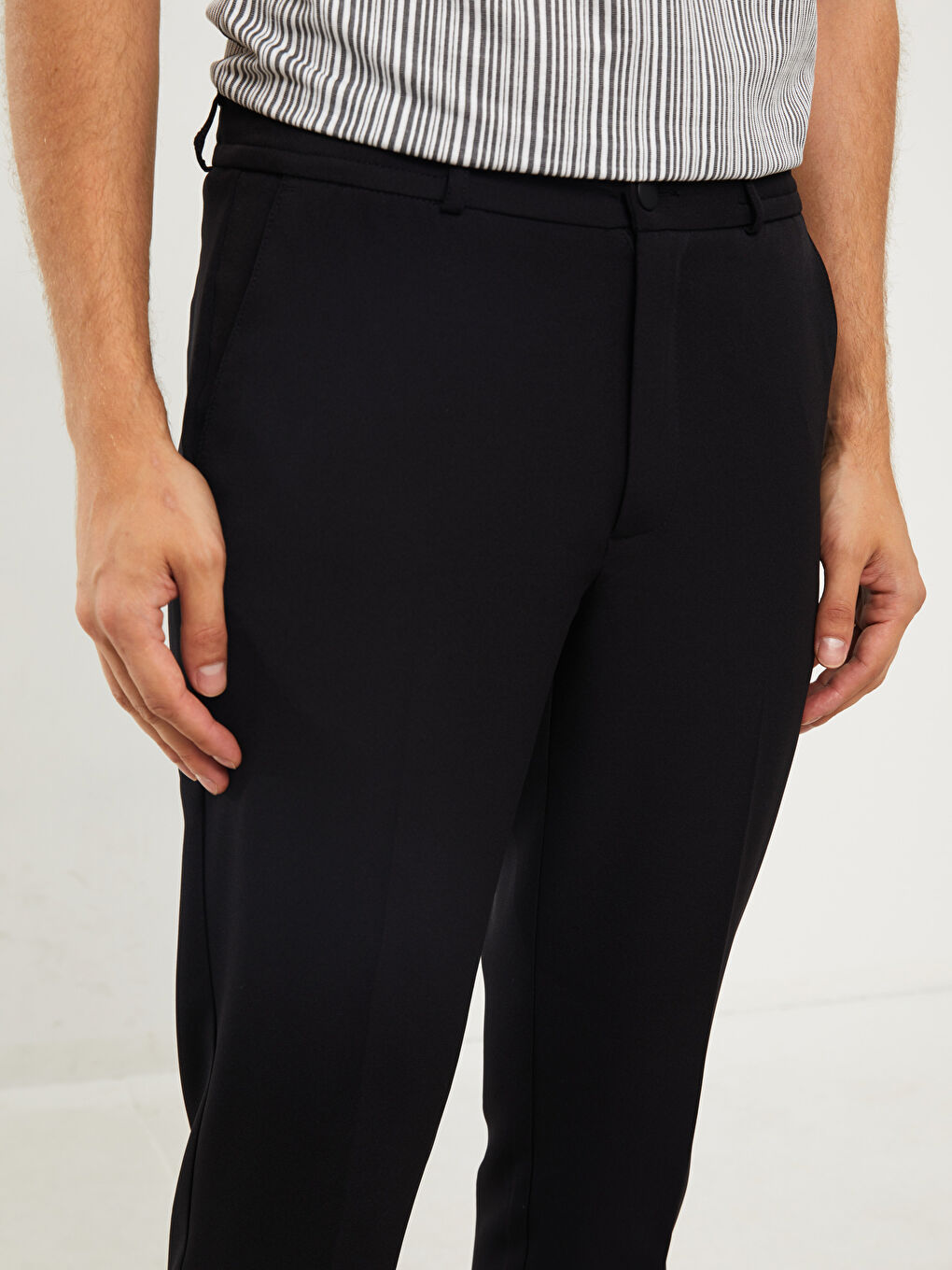 Siyah Slim Fit Erkek Pantolon-3