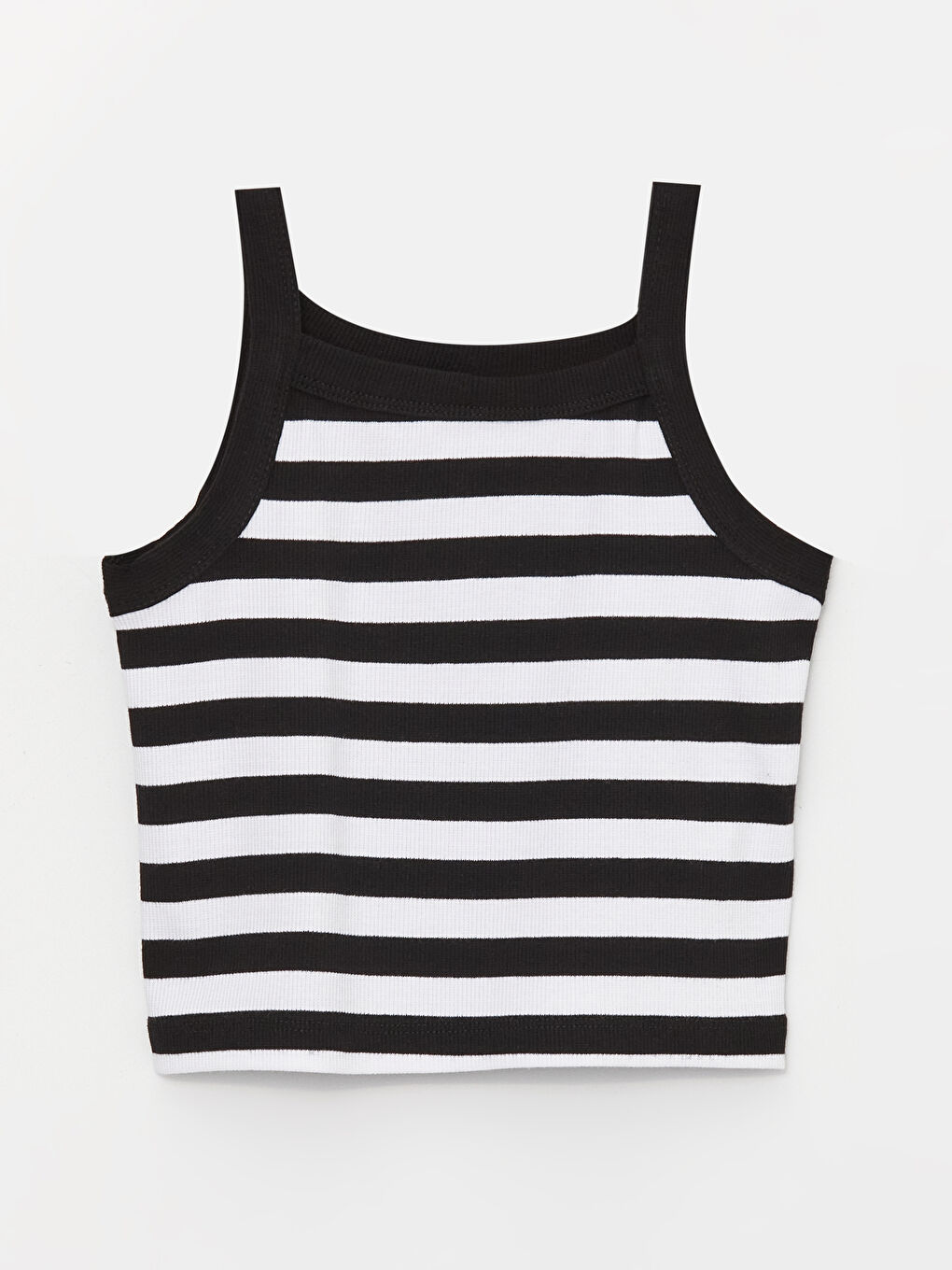 Siyah Kare Yaka Kız Çocuk Crop Atlet