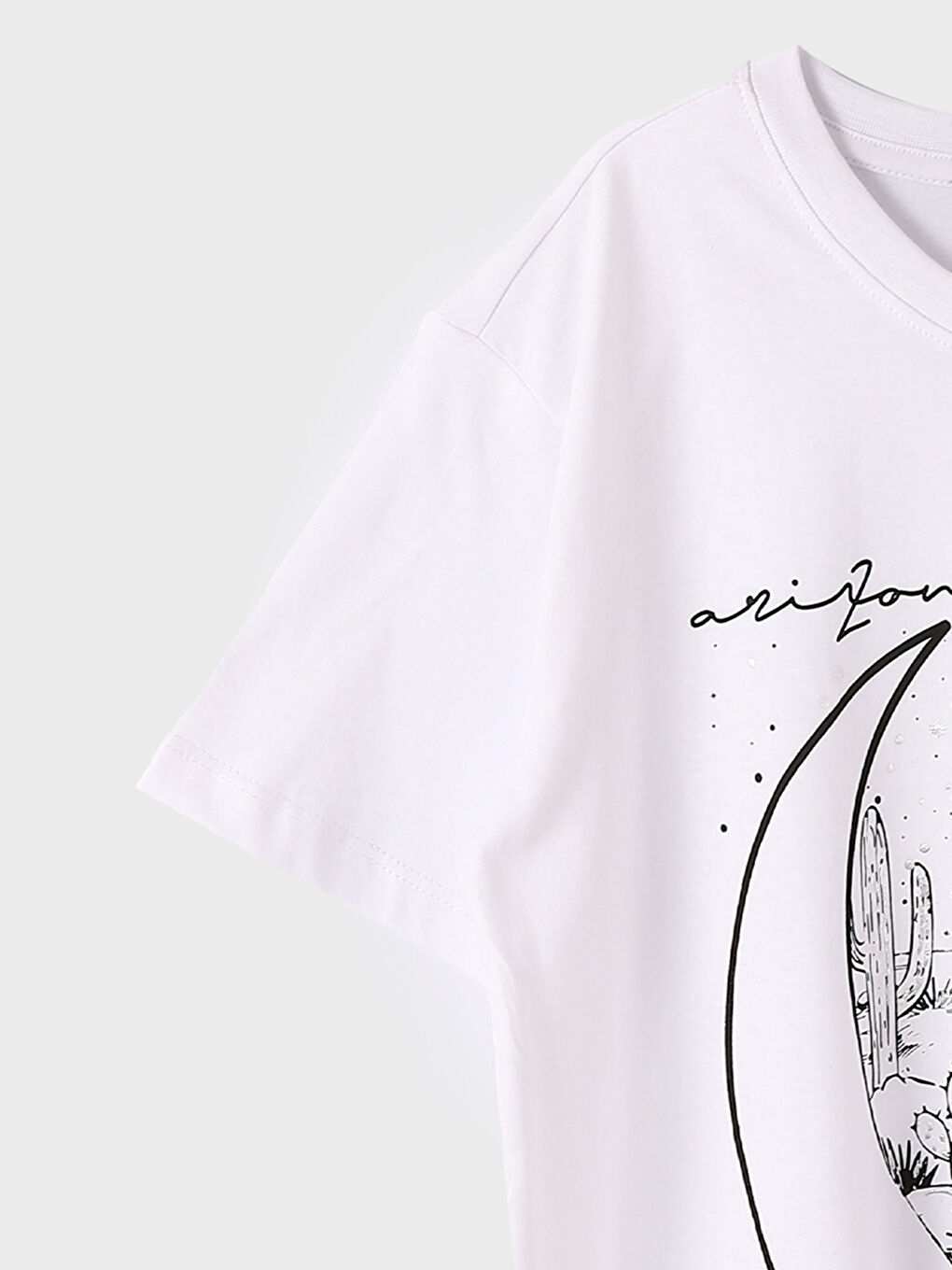 Crew Neck Printed Short Sleeve Women's T-Shirt-2