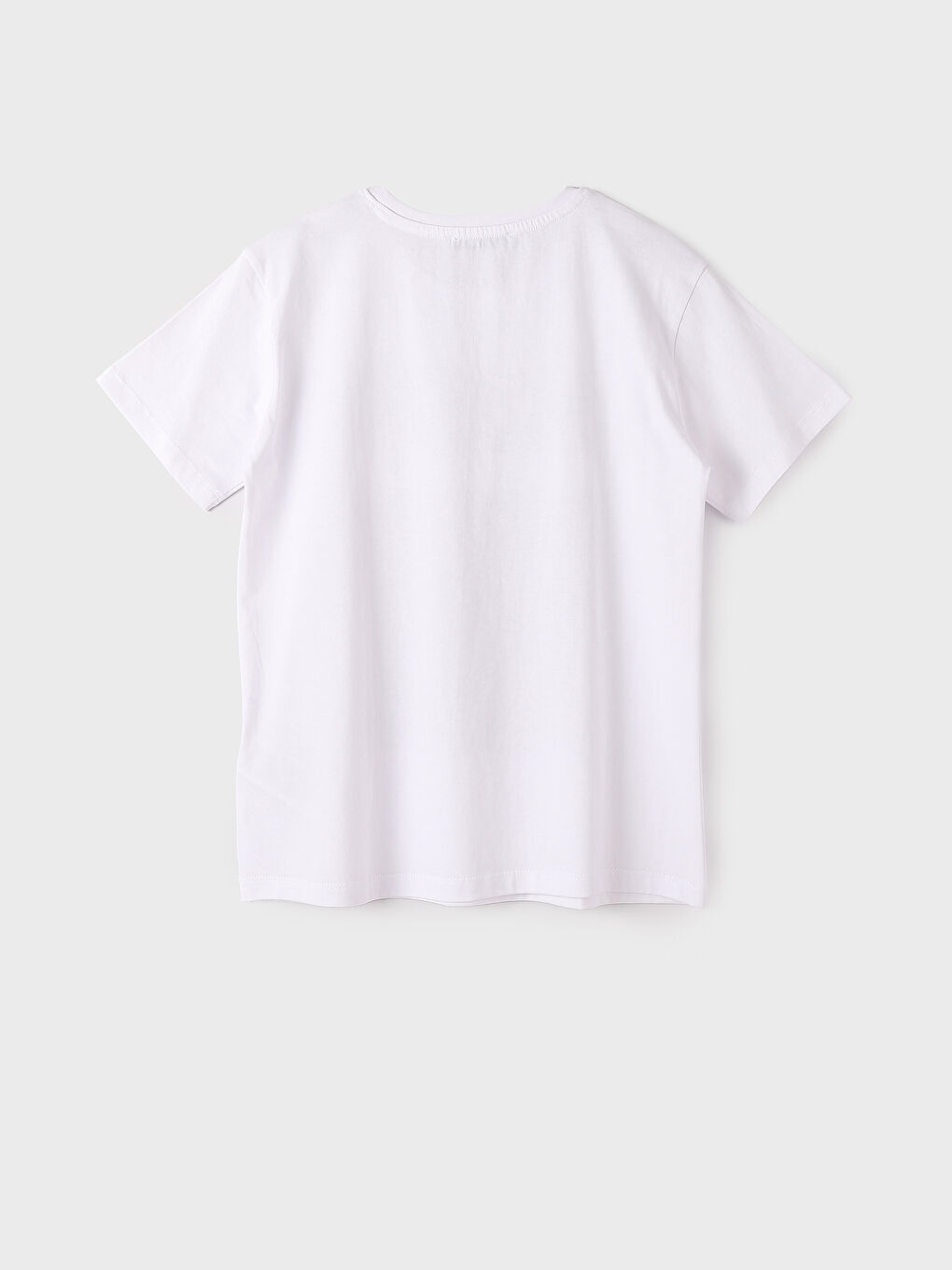 تيشيرت نسائي بأكمام قصيرة وياقة دائرية مطبوع-2