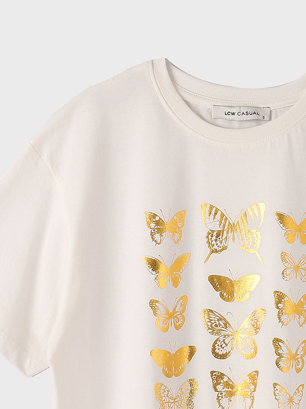 Crew Neck Printed Short Sleeve Women's T-Shirt-1