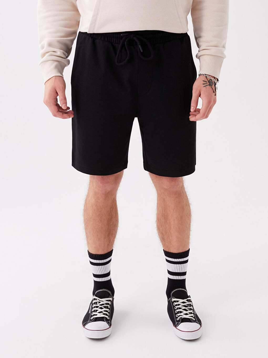 Siyah Standart Kalıp Erkek Şort-2