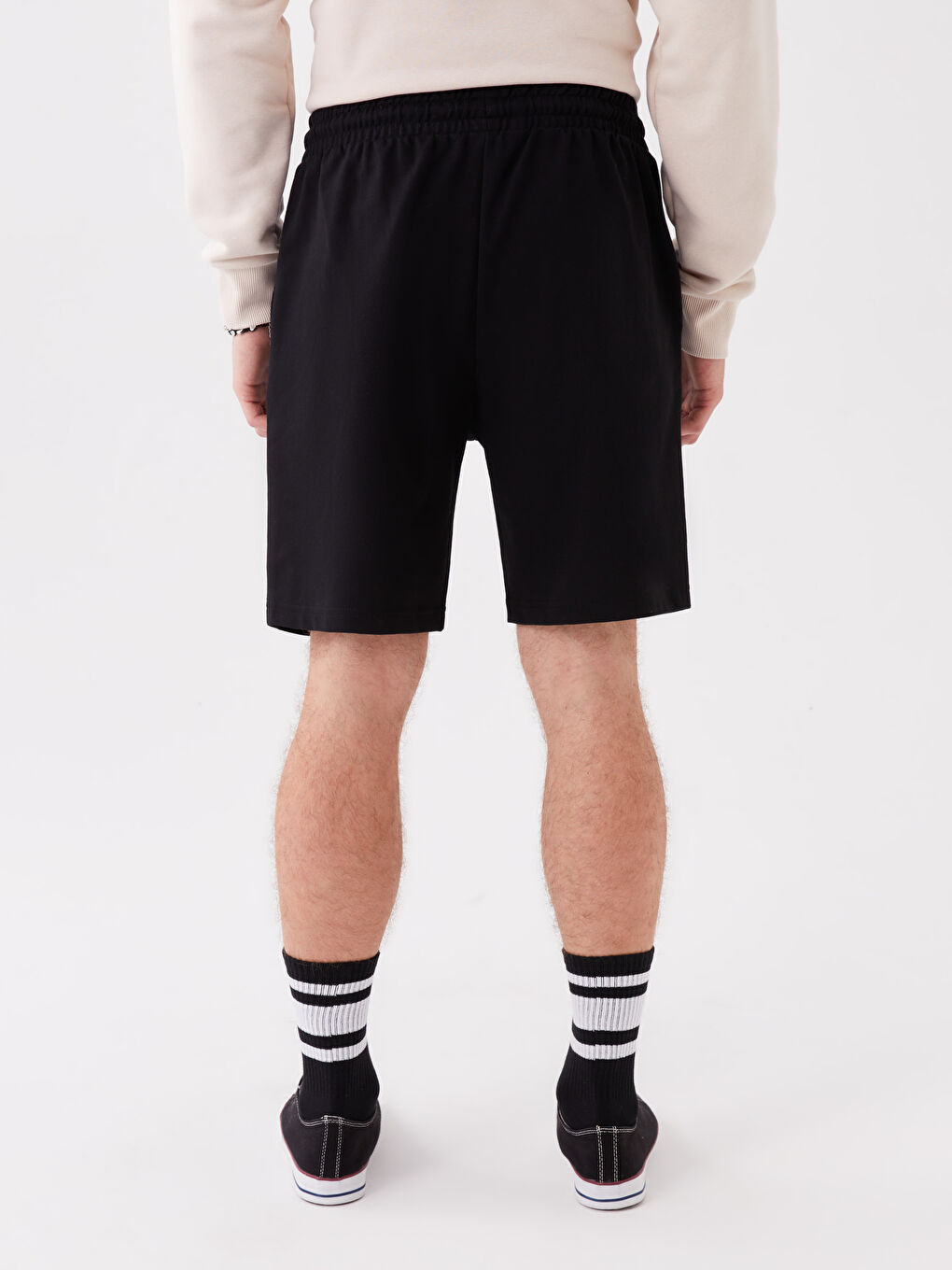 Siyah Standart Kalıp Erkek Şort-3