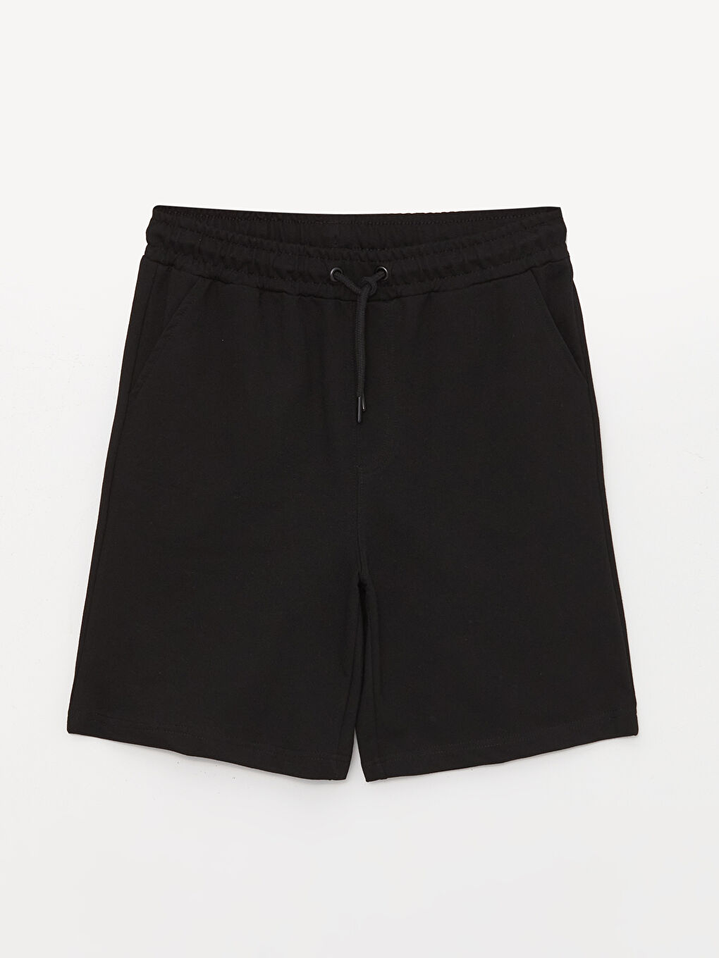 Siyah Standart Kalıp Erkek Bermuda Şort-5