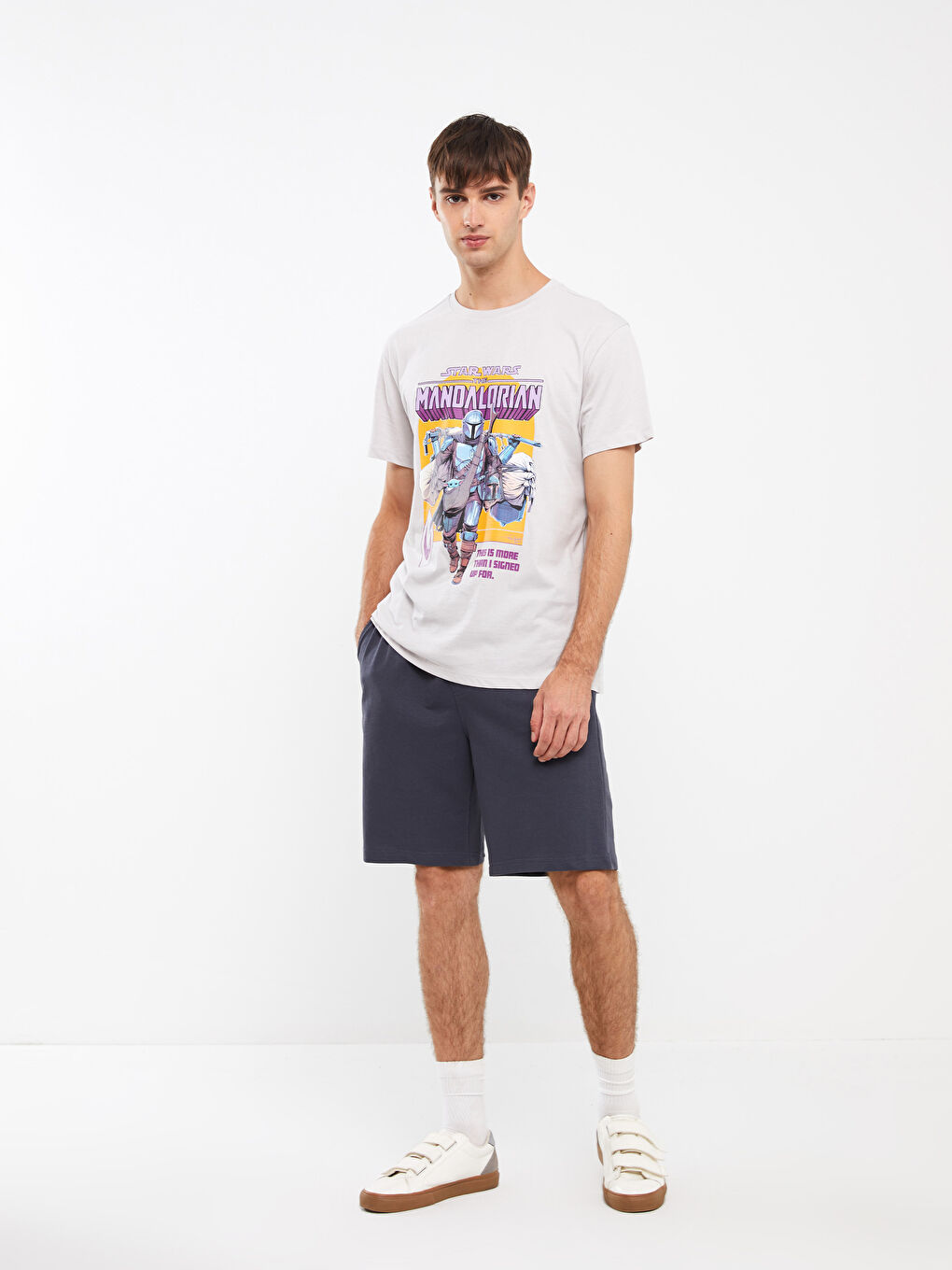 Antrasit Standart Kalıp Erkek Bermuda Şort-1