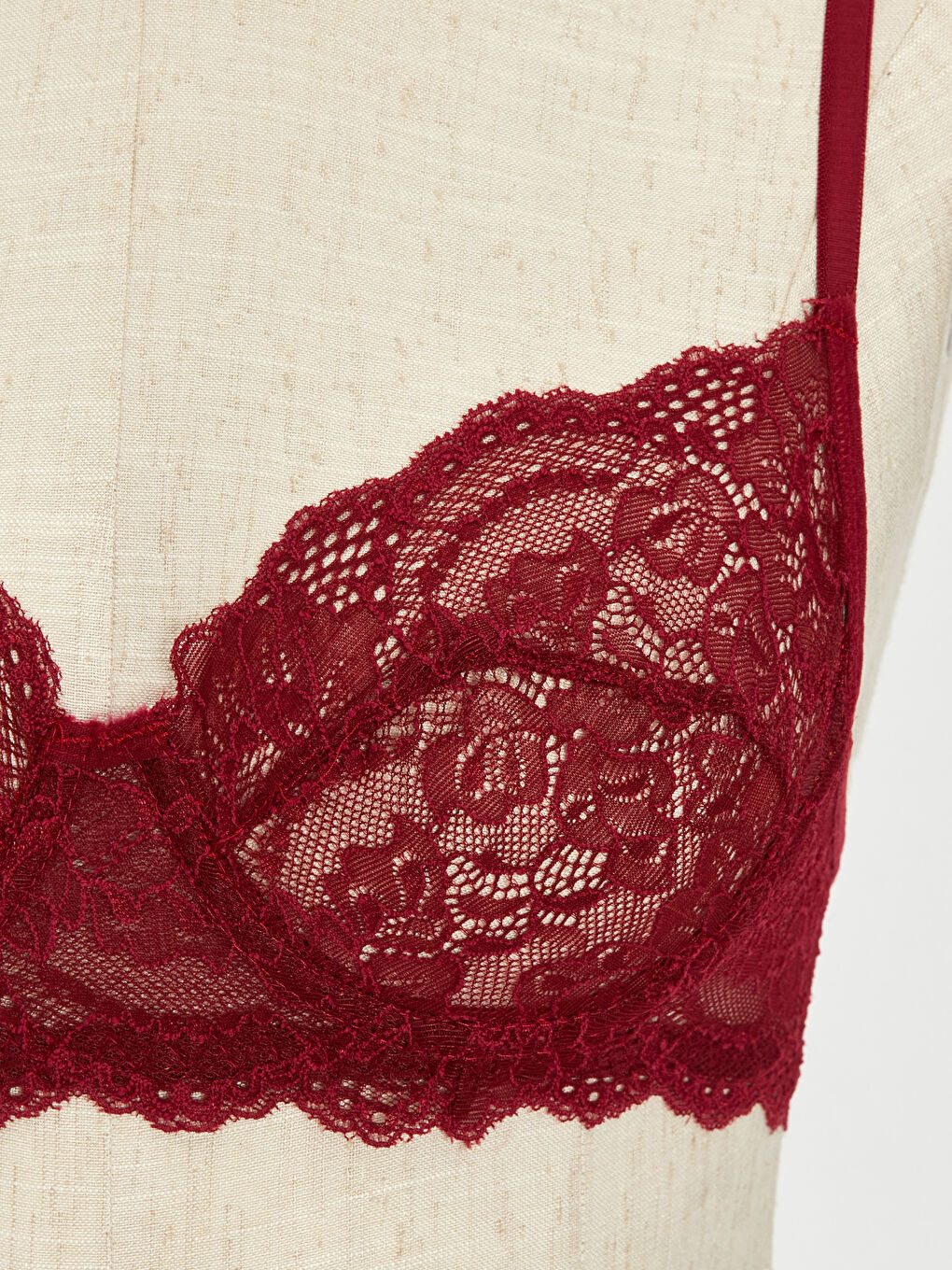 Bordo Dantelli Kadın İç Çamaşır Takım-2