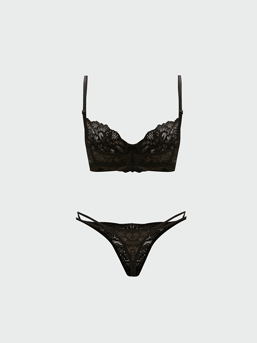 Siyah Dantelli Kadın İç Çamaşır Takım-1