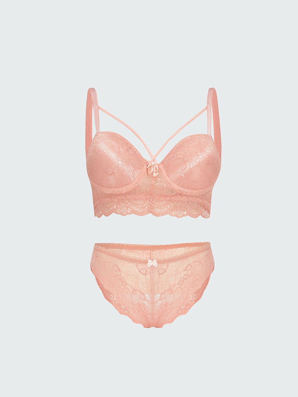 Pembe Dantelli Kadın İç Çamaşır Takım