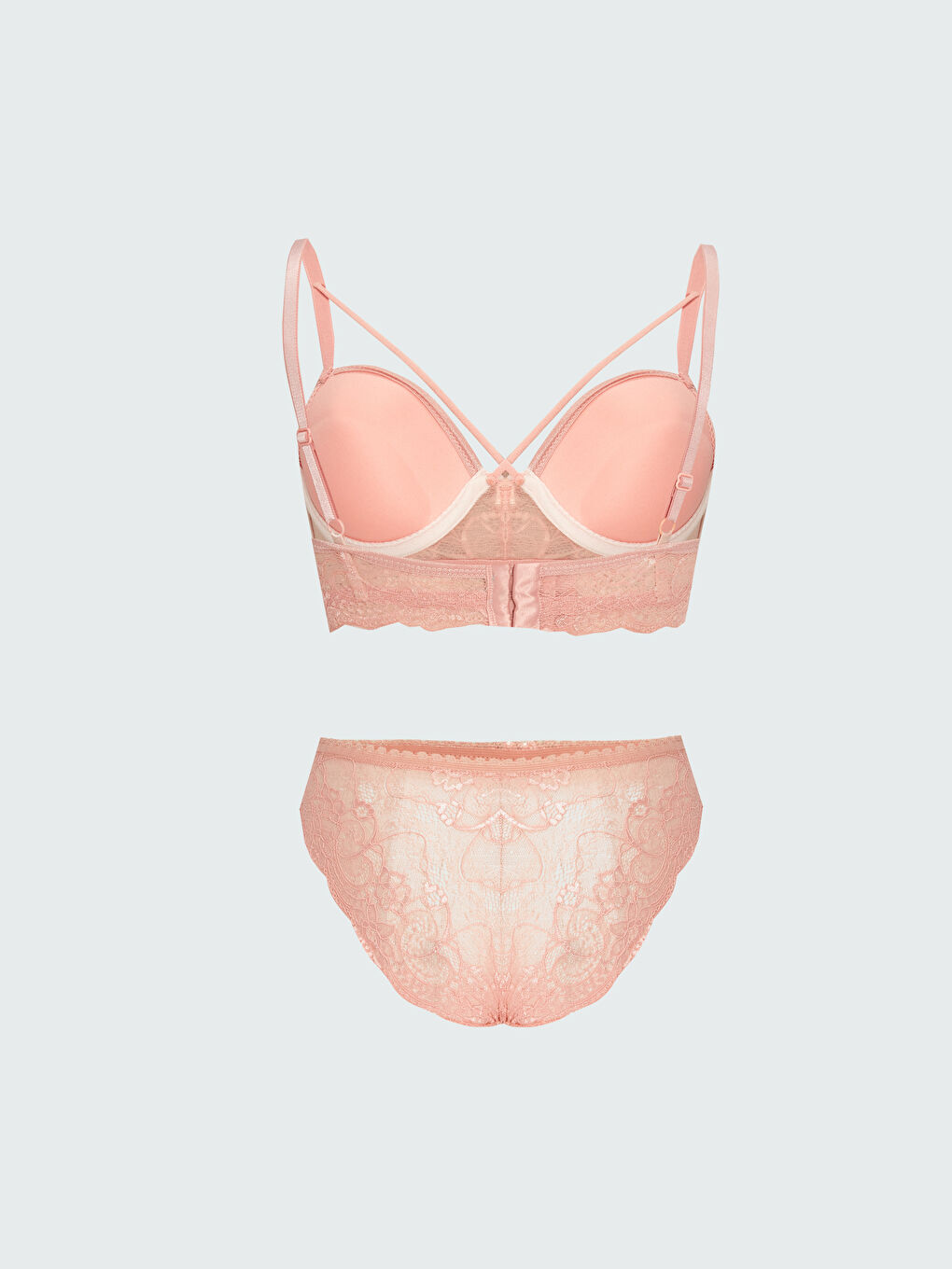 Pembe Dantelli Kadın İç Çamaşır Takım-1