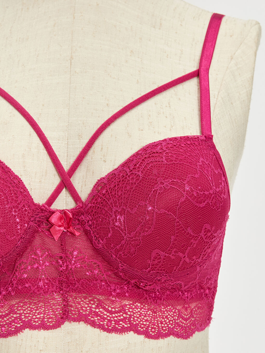Fuşya Dantelli Kadın İç Çamaşır Takım-2