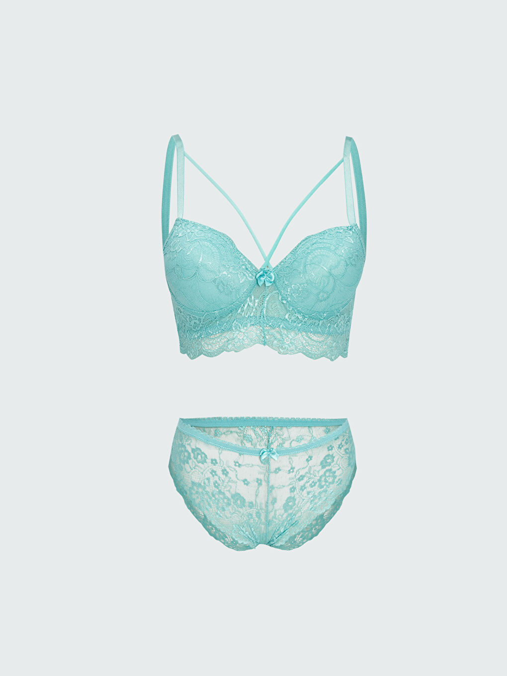 Yeşil Dantelli Kadın İç Çamaşır Takım