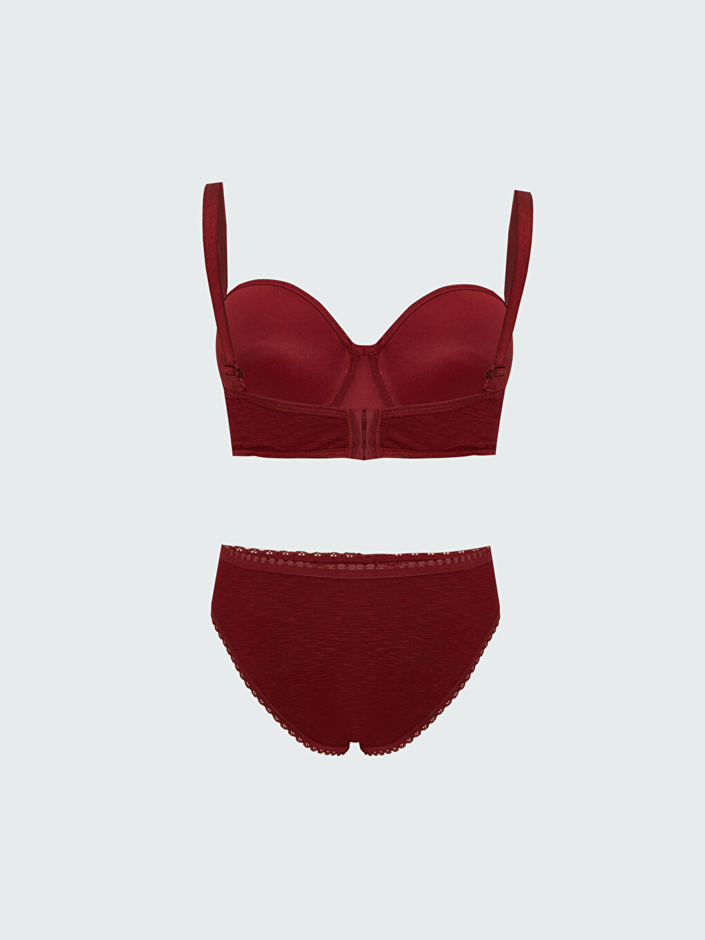 Bordo Mikro Fiber Kadın İç Çamaşır Takım-1