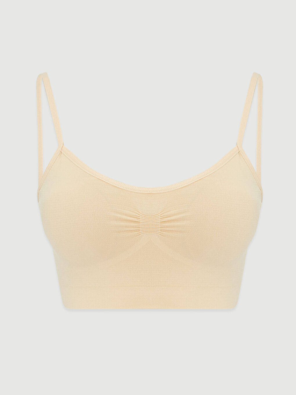 Bej Askılı V Yaka Kadın Büstiyer