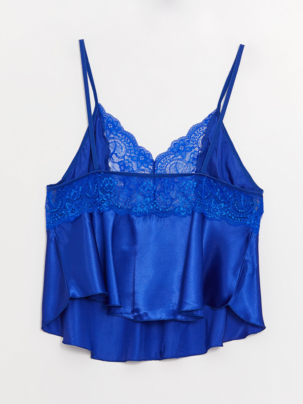 Mavi Askılı Saten Kadın Pijama Takımı-2