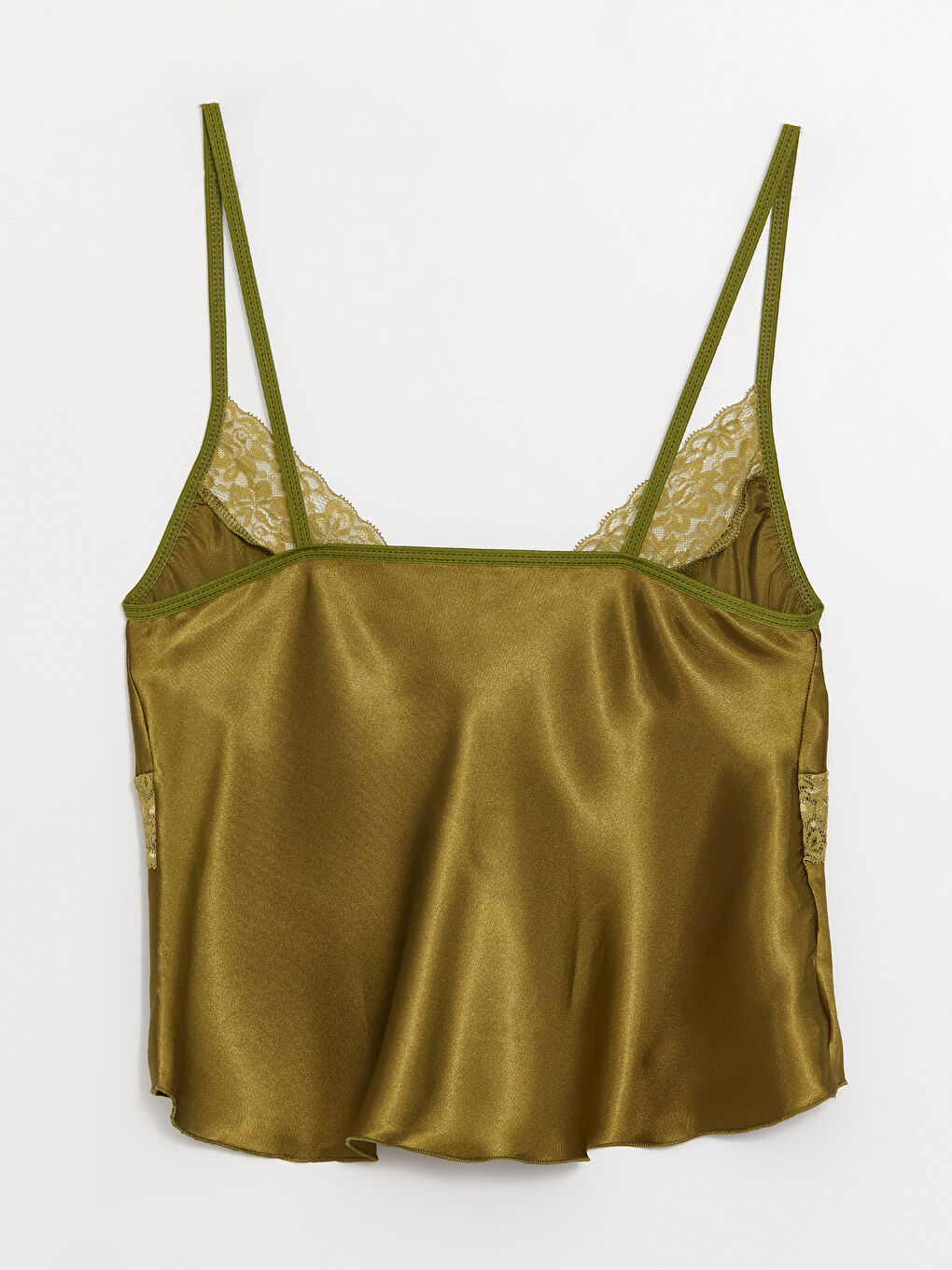 Haki Askılı Saten Kadın Pijama Takımı-2