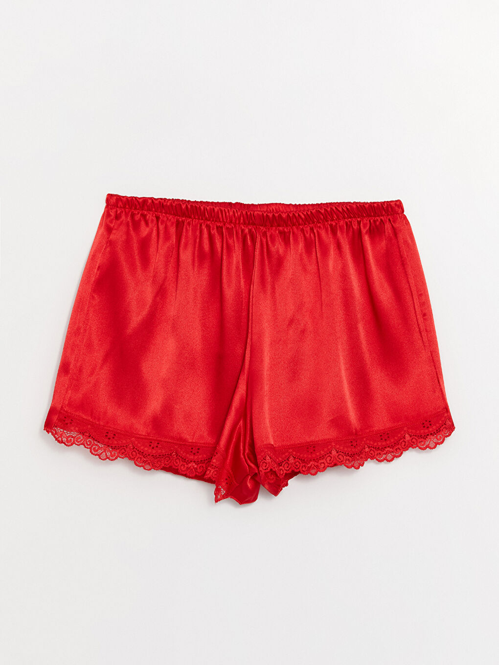 Kırmızı Askılı Saten Kadın Pijama Takımı-3