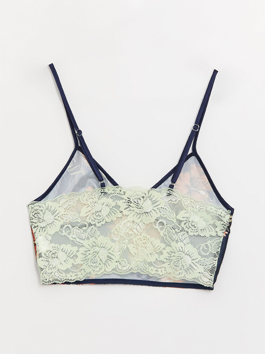 Lacivert Askılı Saten Kadın Pijama Takımı-2