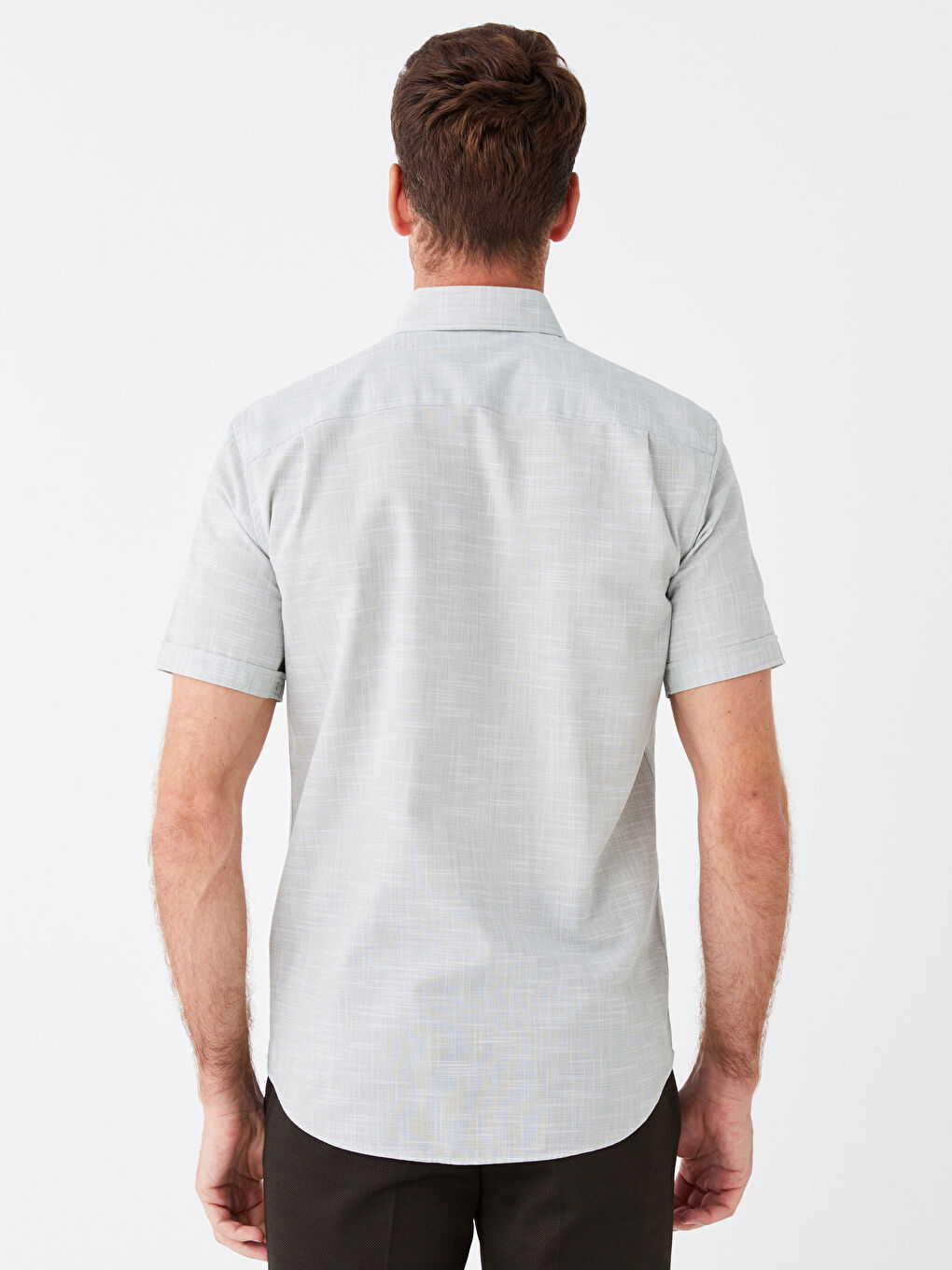 Yeşil Regular Fit Kısa Kollu Erkek Gömlek-4