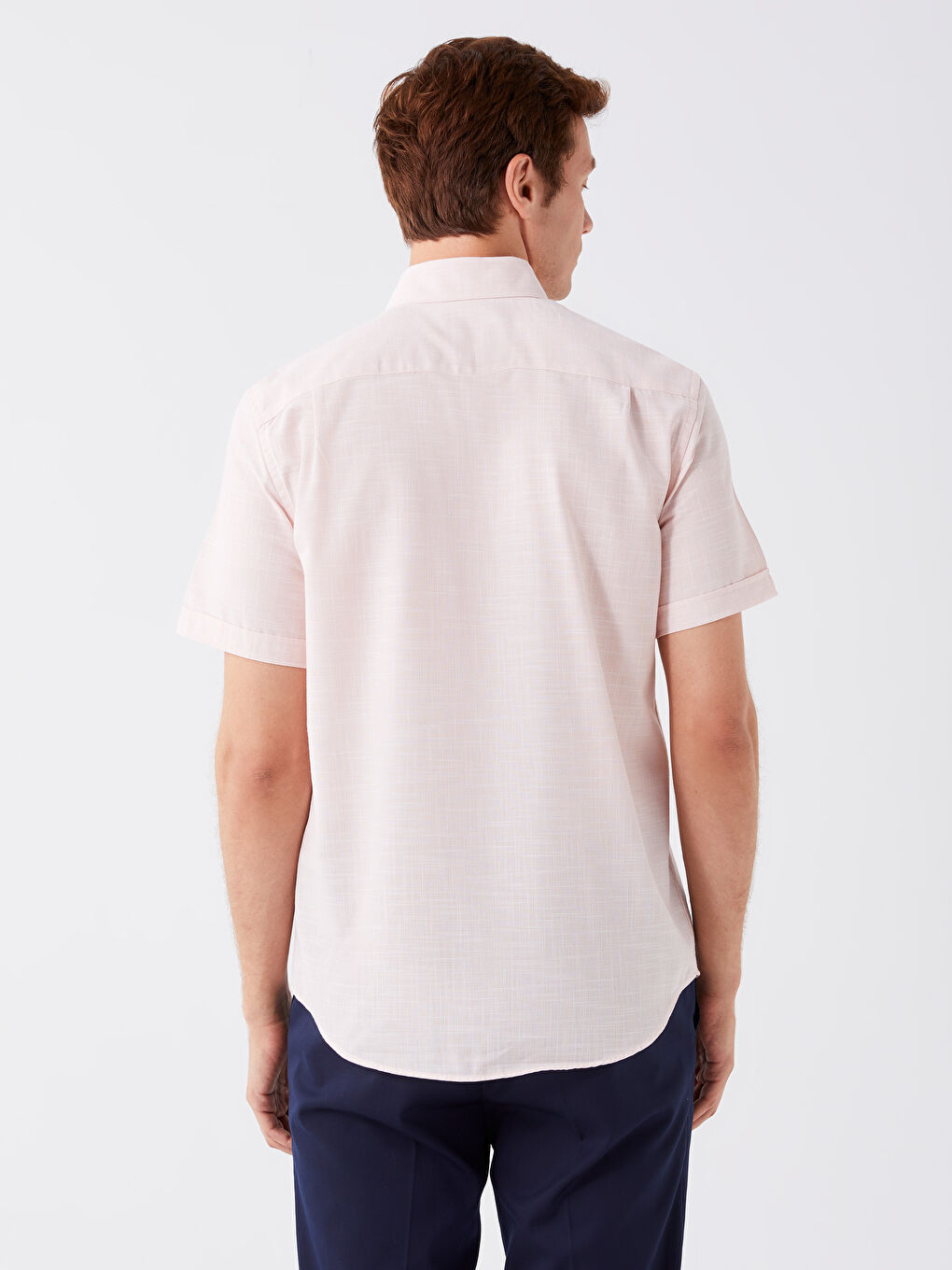 Pembe Regular Fit Kısa Kollu Erkek Gömlek-4