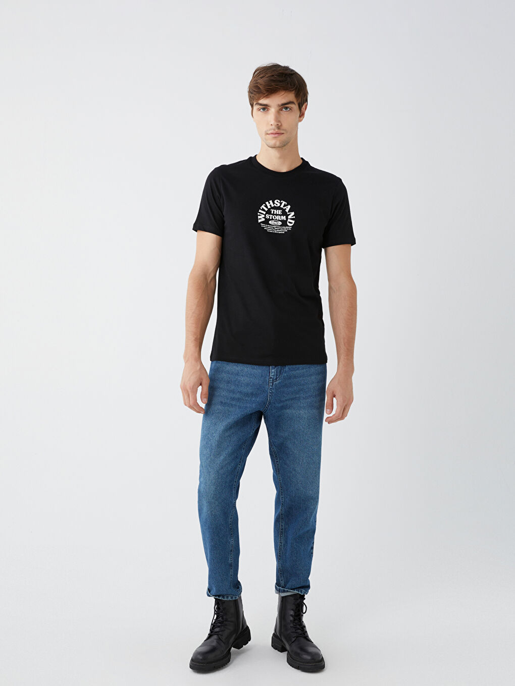Crew Neck Short Sleeve Printed Men's T-shirt -S3L867Z8-CVL