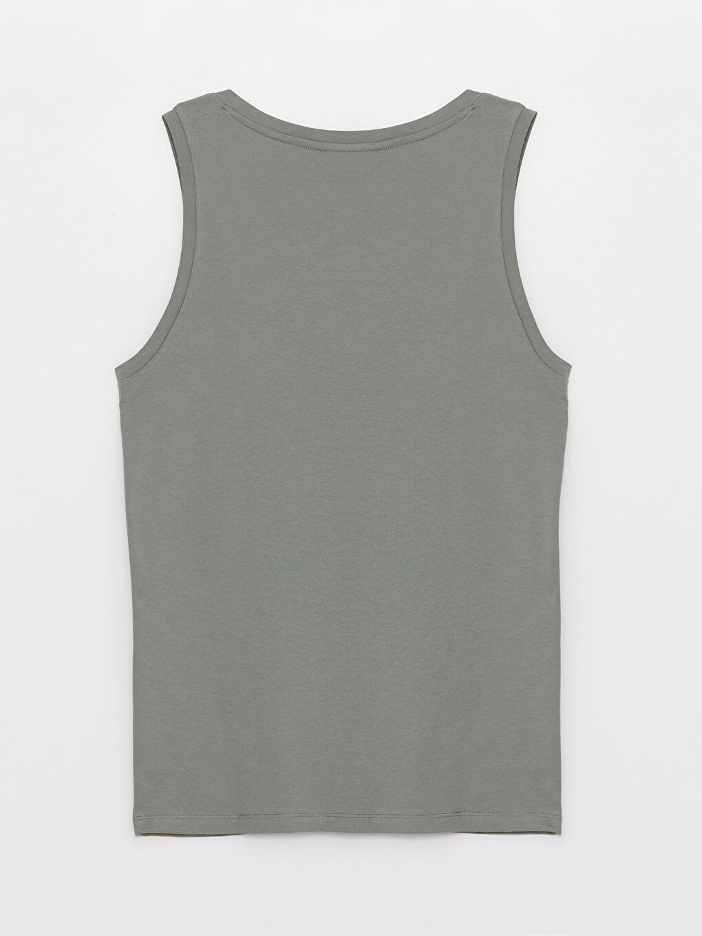 Yeşil Bisiklet Yaka Baskılı Penye Erkek Kolsuz Tişört-1