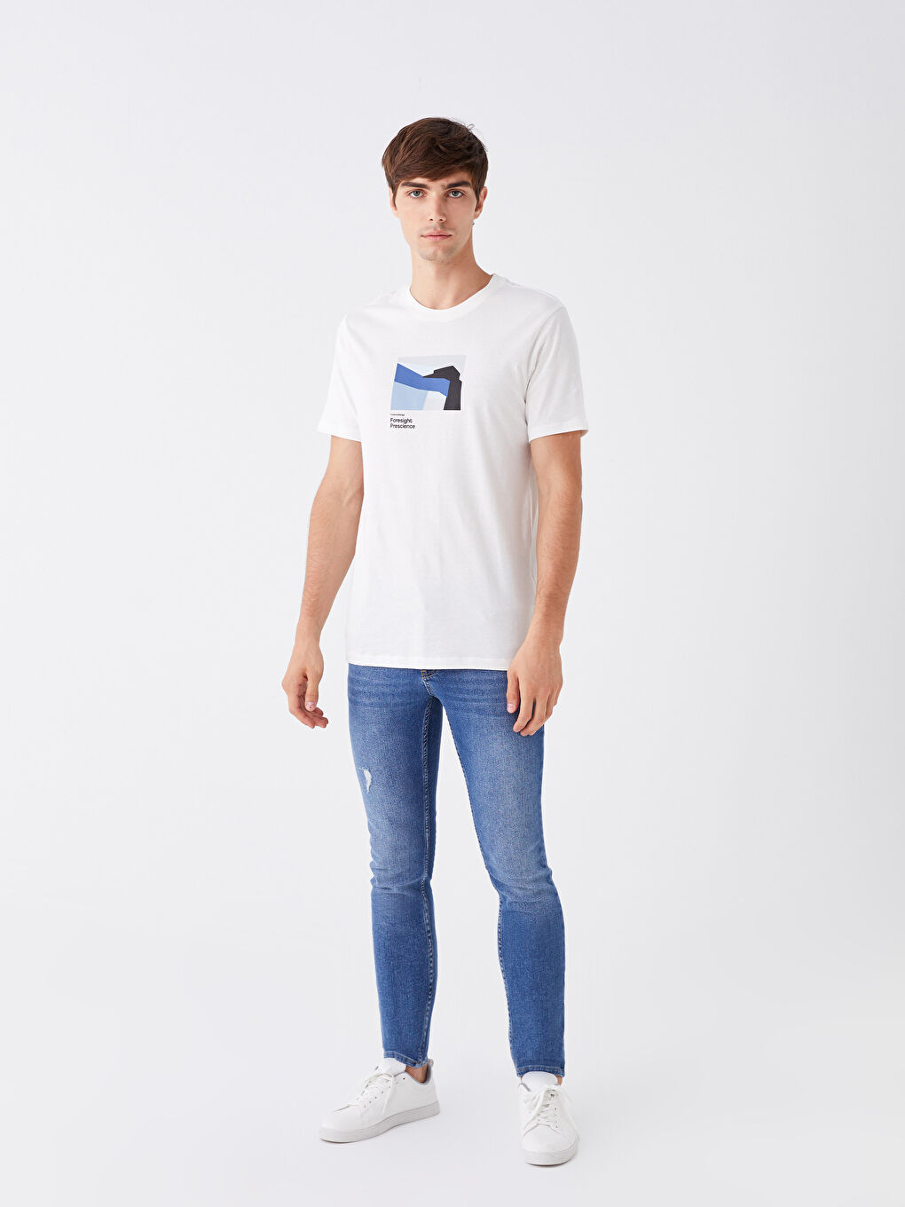 Crew Neck Short Sleeve Printed Combed Cotton Men's T-shirt -S3L871Z8-R9J